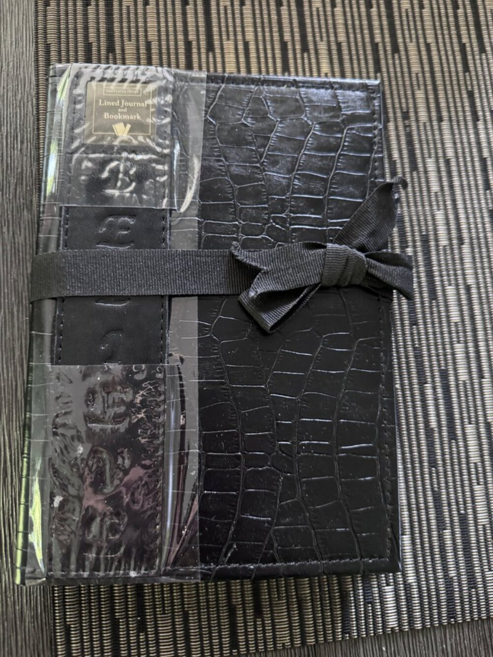 Sheffield Home faux crocodile embossed leather lined journal NWT